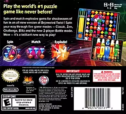Image n° 2 - boxback : Bejeweled Twist (DSi Enhanced)